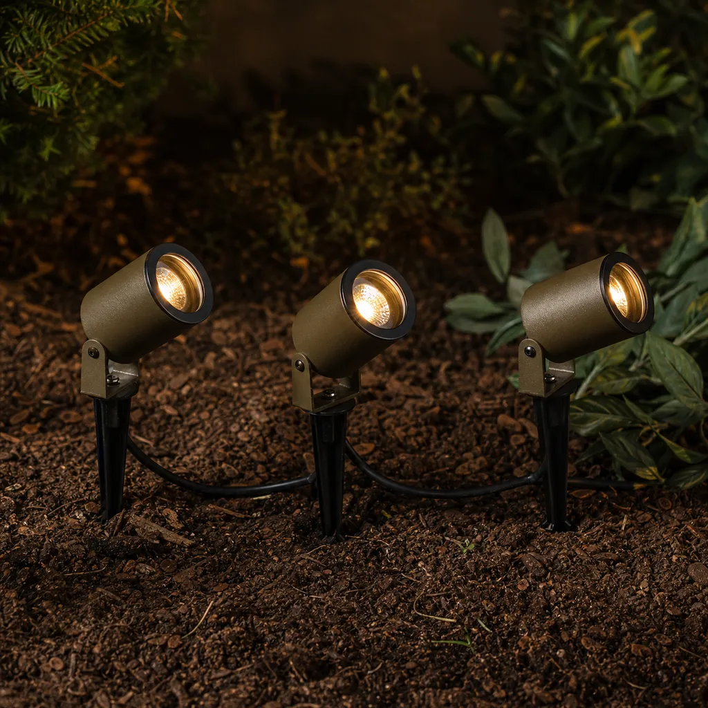 Garden Stake Spot Trio — front view